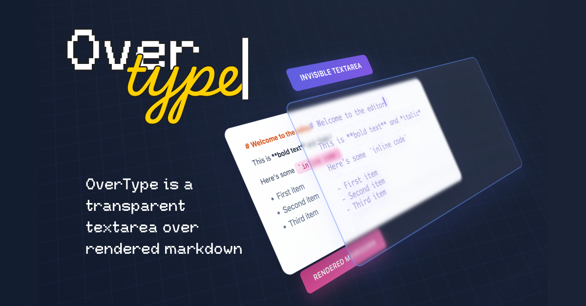 OverType - The Markdown Editor That's a Textarea